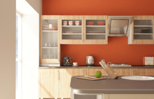 Freshly painted modern kitchen with smooth grey cabinets by Behsud Painting