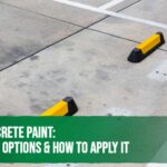Applying concrete paint to a concrete surface for a durable and attractive finish.