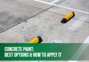 Applying concrete paint to a concrete surface for a durable and attractive finish.