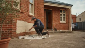 Professional house painter painting the exterior of an Adelaide home in 2026 showing quality workmanship and clean finish